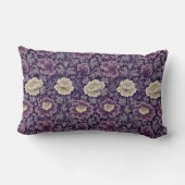 パープルウィリアムモリススタイルフローラ ランバークッション (裏面)
