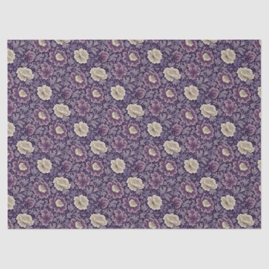 パープルウィリアムモリススタイルフローラ 薄葉紙 (正面)