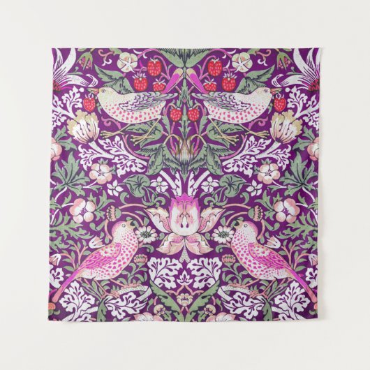 パープルウィリアム・モリス・ストロベリー泥棒 タペストリー (正面)