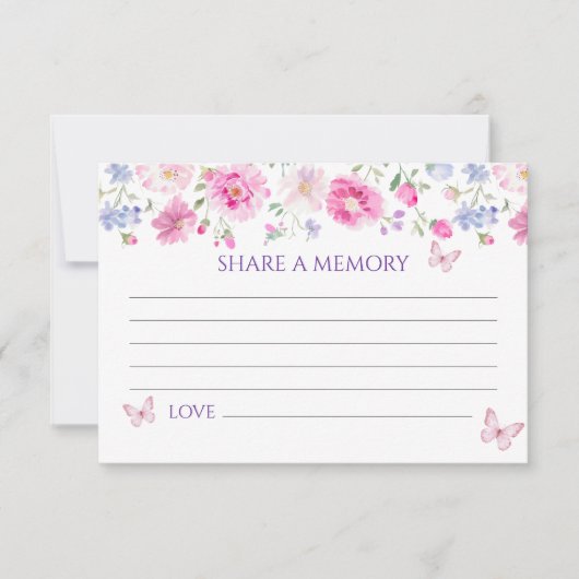 パープルウィルフラワーズ葬儀共有メモリカード 出欠カード (正面)