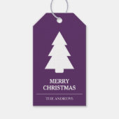 パープルウィンタークリスマスツリー ギフトタグ (正面)