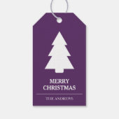 パープルウィンタークリスマスツリー ギフトタグ (裏面)