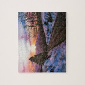 パープルウィンタースノーランドスケープパズル ジグソーパズル (縦)