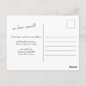 パープルウィンターフォレストホリデームービングアナウンス ポストカード (裏面)