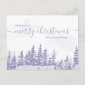 パープルウィンターフォレストホリデームービングアナウンス ポストカード (正面)