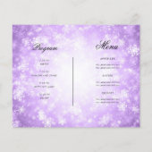 パープルウィンターホリデー招待状プログラム&メニュー チラシ (裏面)