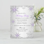 パープルウィンターワンダーランドクリスマスホリデーパーティー4 招待状 (スタンド正面)