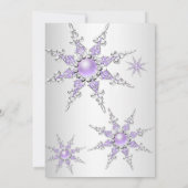 パープルウィンターワンダーランドクリスマスホリデーパーティー4 招待状 (裏面)