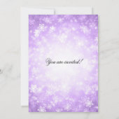 パープルウィンターワンダーランドクリスマスホリデーパーティー 招待状 (裏面)