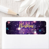 パープルウィンターワンダーランドクリスマス差出人住所 ラベル (インサイチュ)