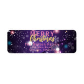 パープルウィンターワンダーランドクリスマス差出人住所 ラベル (正面)