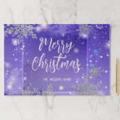 パープルウィンターワンダーランドクリスマス紙ランチョンマット ペーパーパッド (インサイチュ)