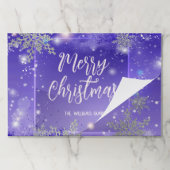 パープルウィンターワンダーランドクリスマス紙ランチョンマット ペーパーパッド (折り畳み)