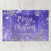 パープルウィンターワンダーランドクリスマス紙ランチョンマット ペーパーパッド (正面)