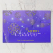 パープルウィンターワンダーランドメリークリスマスランチョンマット ペーパーパッド (正面)