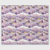 パープルウィンターワンダーランド ラッピングペーパー (フラット)