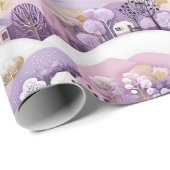 パープルウィンターワンダーランド ラッピングペーパー (ロールコーナー)
