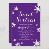 パープルウィンターSweet sixteen招待状 招待状 (正面/裏面)