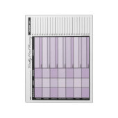 パープルウィークリープランナーと食料品リスト ノートパッド (回転)