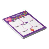 パープルウィークリープランナー花配置メモ帳 ノートパッド (アングル)