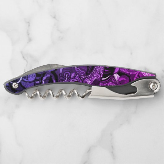 パープルウェイターコルクねじワインオープナー ソムリエナイフ (裏面)