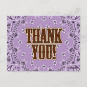 パープルウェスタンサンキューカード ポストカード (裏面)