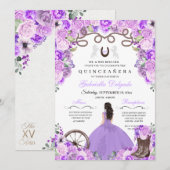 パープルウェスタンチャラガールランチェロキンセアニェラ 招待状 (正面/裏面)