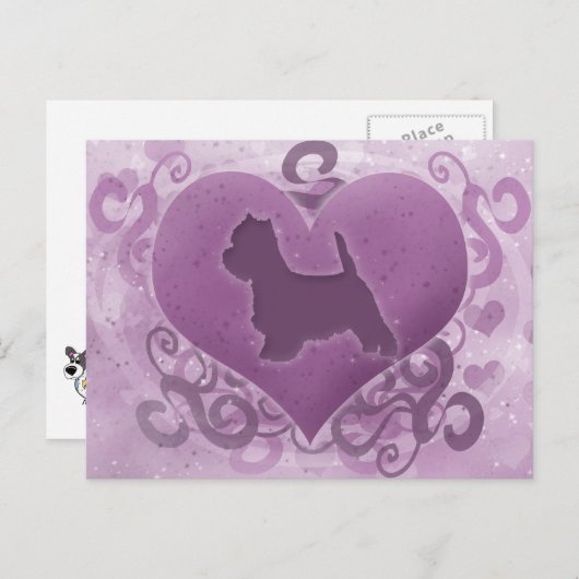 パープルウェスティーバレンタイン シーズンポストカード (正面/裏面)