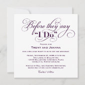 パープルウェディングお披露目パーティー 招待状 (正面)