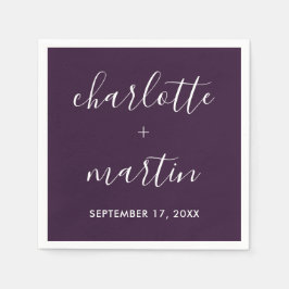 パープルウェディングシャワー スタンダードカクテルナプキン