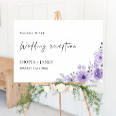 パープルウェディングレセプションウェルカムサイン ポスター