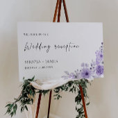 パープルウェディングレセプションウェルカムサイン ポスター