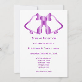 パープルウェディングレセプション招待状ベルズリボン 招待状