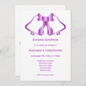 パープルウェディングレセプション招待状ベルズリボン 招待状 (正面/裏面)