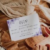 パープルウェディングRSVPカードテンプレート