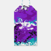パープルウェーパーソナライズされたズフルードアート誕生日 ギフトタグ (正面)
