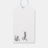 パープルウェーパーソナライズされたズフルードアート誕生日 ギフトタグ (裏面)