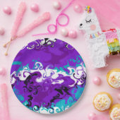 パープルウェーパーソナライズされたズフルードアート誕生日 ペーパープレート (パーティー)