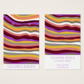 パープルウェーブイヤリングネックレスジュエリーディスプレイカード (正面&裏面)