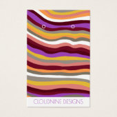 パープルウェーブイヤリングネックレスジュエリーディスプレイカード (正面)