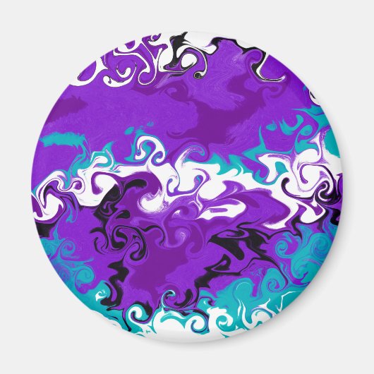 パープルウェーブスフルートアート マグネット (正面)