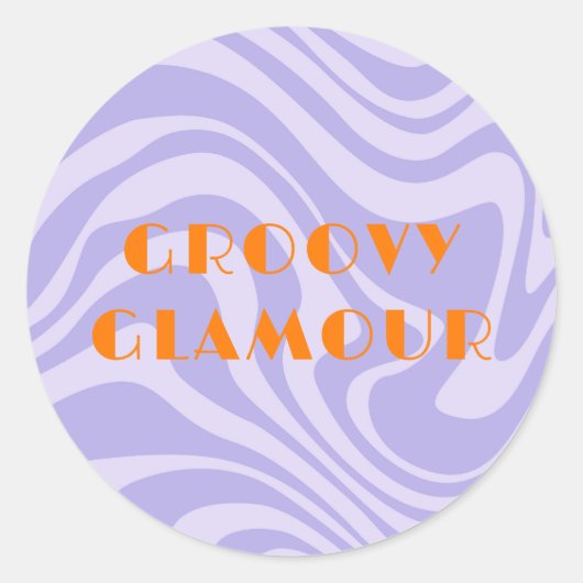 パープルウェーブズレトロ ラウンドシール (正面)