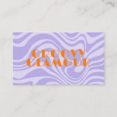 パープルウェーブレトロGroovy 名刺 (正面)