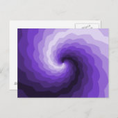 パープルウェーブ抽象芸術デジタルデザイン ポストカード (正面/裏面)