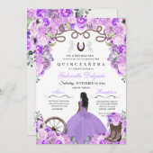 パープルウエスタンチャラガールランチェロキンセアニェラ 招待状 (正面/裏面)