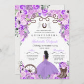 パープルウエスタンチャラガールランチェロキンセアニェラ 招待状 (正面/裏面)