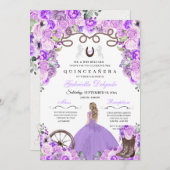 パープルウエスタンチャラガールランチェロキンセアニェラ 招待状 (正面/裏面)