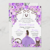 パープルウエスタンチャラガールランチェロキンセアニェラ 招待状 (正面/裏面)