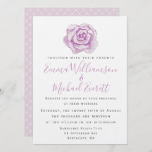 パープルウォーターのカラーバラ |結婚式招待状