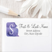 パープルウォーターのカラー差出人住所ラベル ラベル (インサイチュ)